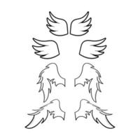 set wings vector design isolated