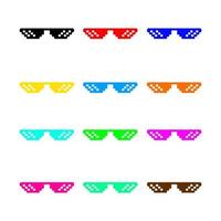 set vector colorful glasses minimal