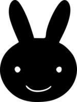 black rabbit icon vector