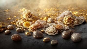 Abstract luxury background with gems and crystals photo