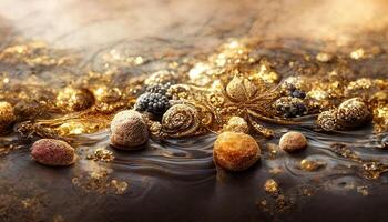 Abstract luxury background with gems and crystals photo