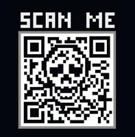 QR code with skull, vector