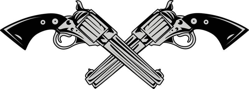 crossed six shooters clip art