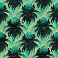 Abstract floral seamless backround with leaves of cannabis. Seamless pattern. 3D render. photo