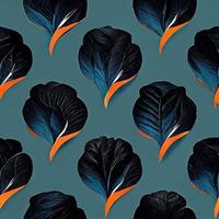 Abstract seamless pattern  with  floral elements. 3D render. Ai illustration. photo