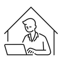 pictogram of work from home vector