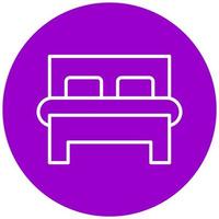 Double Bed Room Vector Icon Style