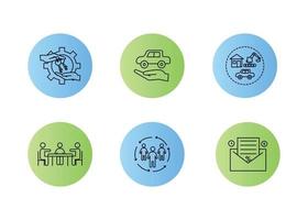 Vector finance illustration. Leasing, factoring icons set.