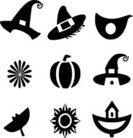 set of witch icon vector