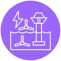 Tidal Power Vector Icon Style