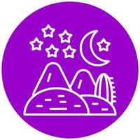 Desert Night Vector Icon Style