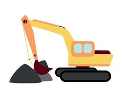 Vector illustration of an excavator with a bucket