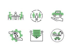 Vector finance illustration. Leasing, factoring icons set.