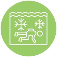 Ice Diving Icon Style vector