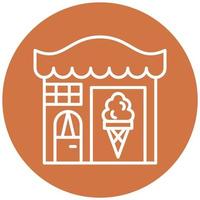 helado tienda icono estilo vector