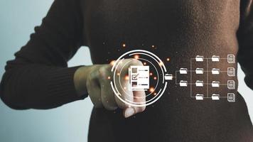 Document Management System, Online document database management, Organization document Organized, automated processes to manage files, ERP enterprise efficient, business technology. photo