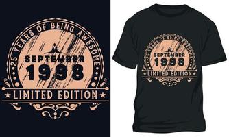 birthday t-shirts Design for everyone 1998 25 vector
