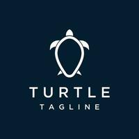 Turtle animal logo design with a simple and elegant concept. vector