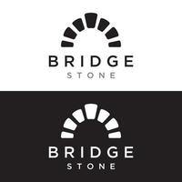 Simple and modern stone bridge building template logo creative design. vector