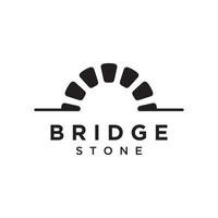 Simple and modern stone bridge building template logo creative design. vector