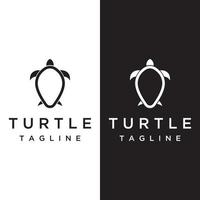 Tortuga animal logo diseño con un sencillo y elegante concepto. vector