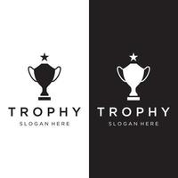 Creative and unique trophy Logo design. Trophy logo for sports tournament championship. vector