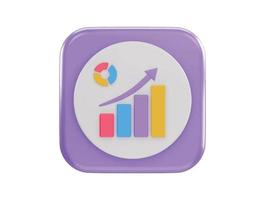 pie chart and bar chart icon 3d rendering vector illustration