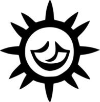 black sun icon vector