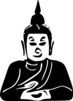 black buddha icon vector