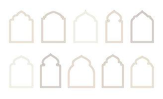 Islamic and ramadan kareem windows in oriental style. Border and frame with modern boho design template. vector