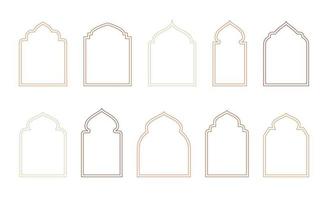 Islamic and ramadan kareem windows in oriental style. Border and frame with modern boho design template. vector