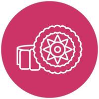 Moon Cake Vector Icon Style