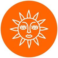 Sun with Face Vector Icon Style
