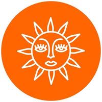 Sun with Face Vector Icon Style