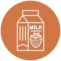 Strawberry Milk Vector Icon Style