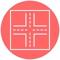 Four Way Intersection Vector Icon Style