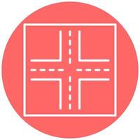 Four Way Intersection Vector Icon Style