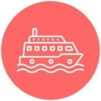 Ferry Boat Vector Icon Style