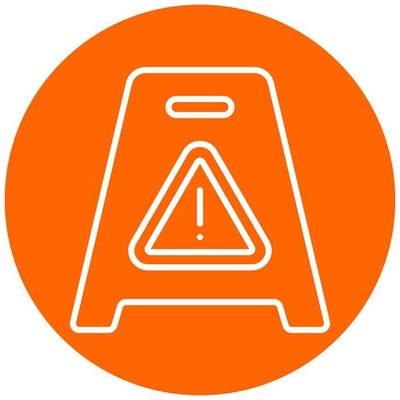 Wet Floor Vector Icon Style