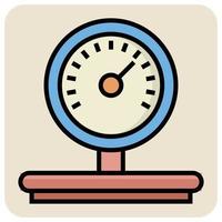 Filled color outline icon for Weight machine. vector