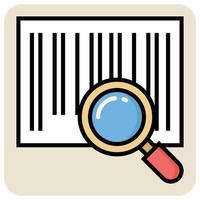 Filled color outline icon for Barcode scan. vector