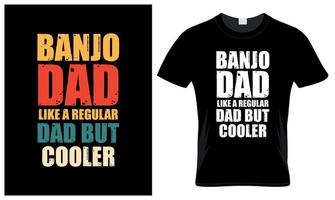 Banjo dad lover father's day vintage t-shirt design vector