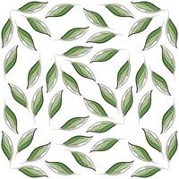 Modern seamless floral pattern, hand-drawn green leaves on a white background. An elegant template for fashionable prints. vector