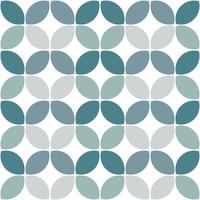 moderno minimalista geométrico sin costura patrón, redondeado formas, hojas en un azul color esquema en un blanco antecedentes vector