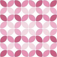Modern minimalistic  geometric seamless pattern, rounded shapes, leaves in pink color scheme on a white background vector