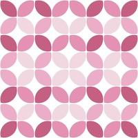 moderno minimalista geométrico sin costura patrón, redondeado formas, hojas en rosado color esquema en un blanco antecedentes vector