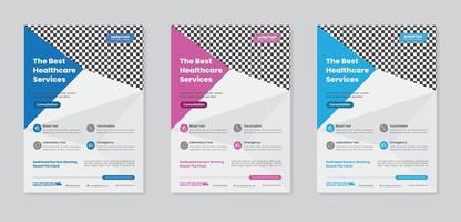 Creative medical flyer design template vector