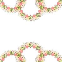 Flat floral design invitation with spring leaves and background. Invitation Template vector