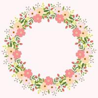 Flat floral design invitation with spring leaves and background. Invitation Template vector
