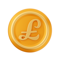 3d coin money poundsterling euro icon render illustration png